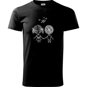 Pánské tričko Love Kluk - Holka - Triko extra velké (5-8XL) - 7XL ( Černá )