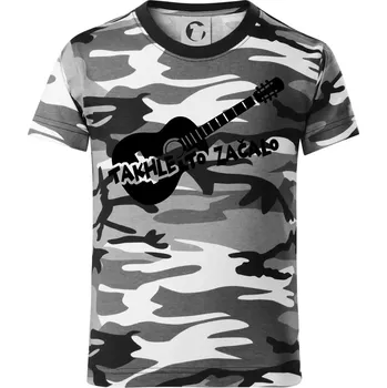 Chlapecké oblečení Kytara, takhle to všechno začalo - Dětské maskáčové triko - 104-110cm / 3-4 roky ( Šedý maskáč )