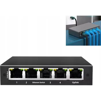 Switch Přepínač Switch 5-portový Gigabit Ethernet, propustnost 10 Gbps
