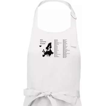 Kuchyňská zástěra Můj cestovní seznam - Evropa - Dámská zástěra na vaření - Univerzální velikost ( Bílá )