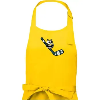 Kuchyňská zástěra Parové triko - Puk a hokejka - Dámská zástěra na vaření - Univerzální velikost ( Žlutá )