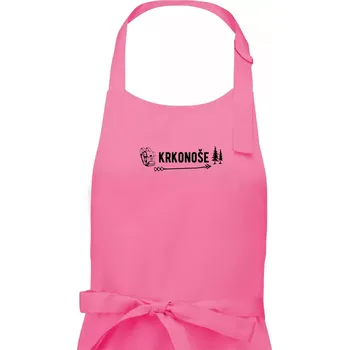 Kuchyňská zástěra Krkonoše nápis - Dámská zástěra na vaření - Univerzální velikost ( Růžová )
