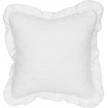 Povlak na dekorativní polštářek Dekorační povlak na polštář bílý boho 40x40 bílá volánek elegantní na pohovku