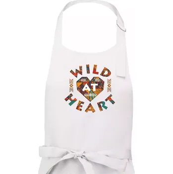Kuchyňská zástěra Wild heart - Dámská zástěra na vaření - Univerzální velikost ( Bílá )