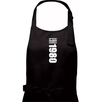 Kuchyňská zástěra Limited edition 1980 pruh - Pánská zástěra na vaření - Univerzální velikost ( Černá )