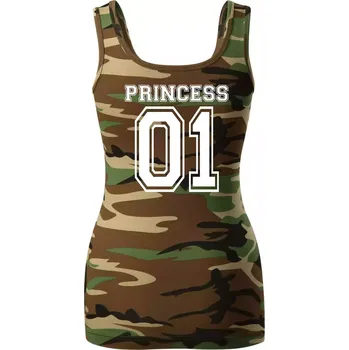 Dámské tričko Princess 01 - Dámské Maskáčové tílko - M ( Hnědý maskáč )