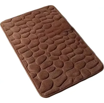 Protiskluzová podložka Rychleschnoucí protiskluzová koupelnová podložka s vysokou absorpcí 50 x 80 cm-Hnědá