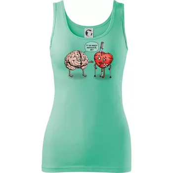 Dámské tričko Mozek a srdce - poučení (Hana-creative) - Dámské tílko - S ( Mátová )
