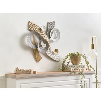 Obraz Nástěnná dekorace Kovová zlatá nástěnné Umění Moderní umělecké dílo Současné kovové akcentní kus Glamour styl Beliani