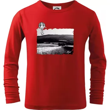 Chlapecké tričko Retro Kleť - Triko dětské Long Sleeve - 146 cm/10 let ( Červená )