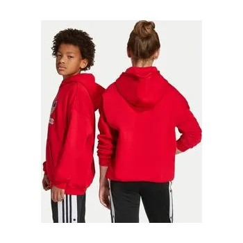 Dámská mikina adidas Mikina Trefoil JV8652 Červená Loose Fit 12_13Y