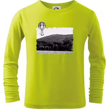 Chlapecké tričko Retro Čerchov - Triko dětské Long Sleeve - 122 cm/6 let ( Limetková )