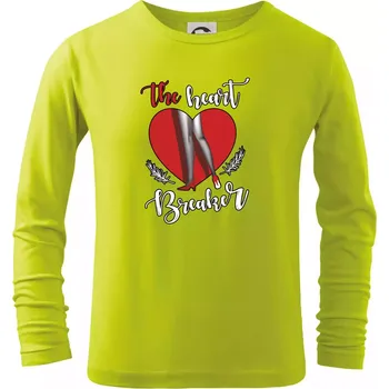 The Heart breaker - srdce - Triko dětské Long Sleeve - 104-110cm / 3-4 roky ( Limetková )