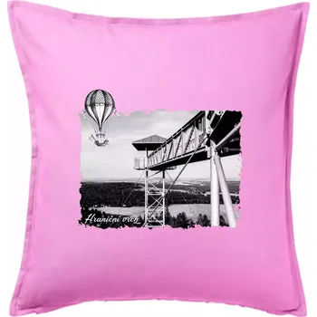 Polštář Retro Hraniční vrch - Polštář 50x50 - 50x50 - Pouze potah ( Růžová )