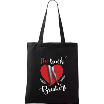 Nákupní taška The Heart breaker - srdce - Taška bavlněná - 42 x 38 cm ( Černá )