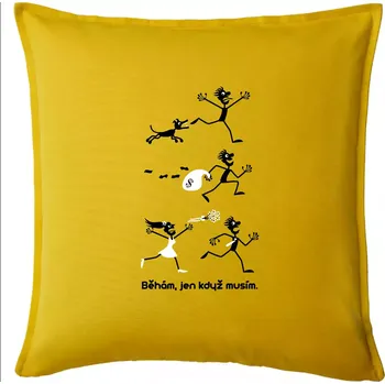Polštář Běhám jen když musím (Hana-creative) - Polštář 50x50 - 50x50 - Pouze potah ( Žlutá )