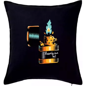 Polštář Zapalovač - rozpálím tě - Polštář 50x50 - 50x50 - Pouze potah ( Černá )