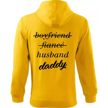 Pánská mikina Partnerské triko nastávající rodiče - Mikina s kapucí na zip trendy zipper - 3XL ( Žlutá )