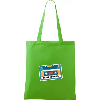 Nákupní taška Narozeniny kazeta Best of 1985 - Taška bavlněná - 42 x 38 cm ( Apple Green )