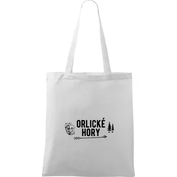Orlické hory nápis - Taška bavlněná - 42 x 38 cm ( Bílá )