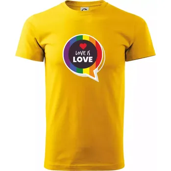 Love is love bublina - Triko extra velké (5-8XL) - 7XL ( Žlutá )