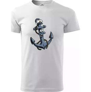 Pánské tričko Parové triko - Loď a kotva - Triko extra velké (5-8XL) - 7XL ( Bílá )