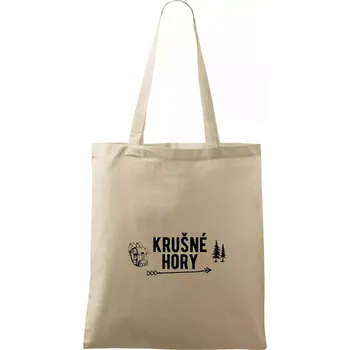 Nákupní taška Krušné hory nápis - Taška bavlněná - 42 x 38 cm ( Naturální )
