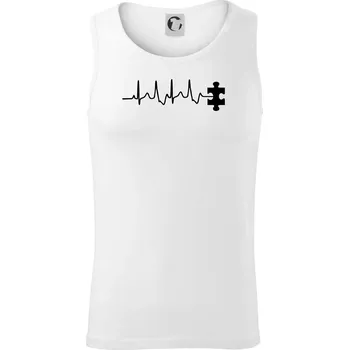EKG puzzle rozpojené - Tílko pánské Core - M ( Bílá )