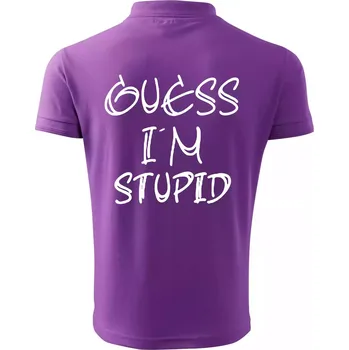 Pánská košile Guess iam stupid - Polokošile pánská Pique Polo 203 - 3XL ( Fialová )