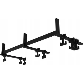 Věšák LOFTOVÝ KOVOVÝ NÁSTĚNNÝ VĚŠÁK NA OBLEČENÍ ČERNÝ 80 cm