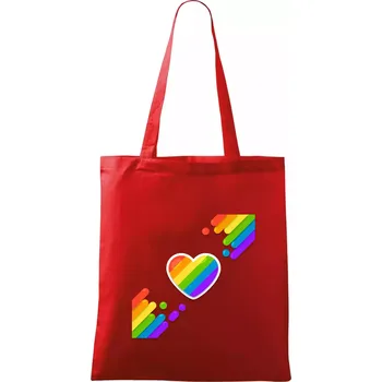 Srdce uhlopříčně - Taška bavlněná - 42 x 38 cm ( Červená )