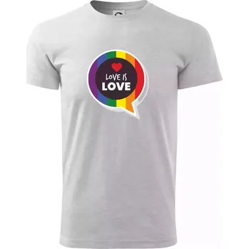 Pánské tričko Love is love bublina - Triko extra velké (5-8XL) - 6XL ( Světlešedý Melír )