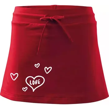 Dámská sukně Love Kluk - Holka - Sportovní sukně - two in one - L ( Červená )