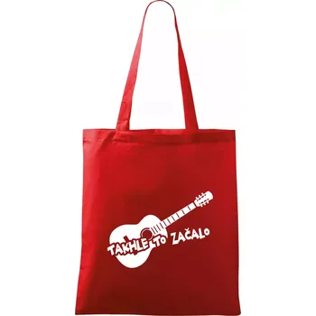 Kytara, takhle to všechno začalo - Taška bavlněná - 42 x 38 cm ( Červená )