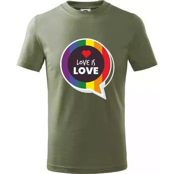 Love is love bublina - Tričko dětské bavlněné - 146 cm/10 let ( Khaki )