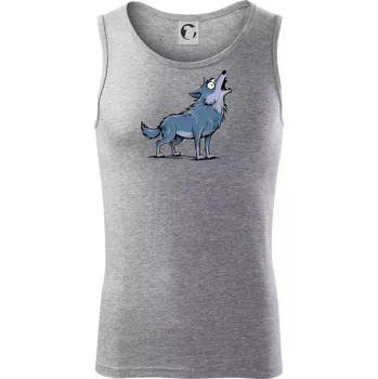 Parové triko - Vlk a měsíc - Tílko pánské Core - L ( Tmavě šedý melír )