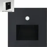 LED zápustné osvětlení Luxera 70418 STEP LIGHT 1 W 60 lm černé s pohybovým senzorem