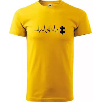 EKG puzzle rozpojené - Triko extra velké (5-8XL) - 7XL ( Žlutá )