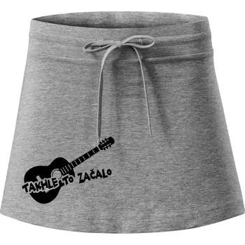 Dámská sukně Kytara, takhle to všechno začalo - Sportovní sukně - two in one - M ( Tmavě šedý melír )