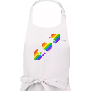 Kuchyňská zástěra Srdce uhlopříčně - Pánská zástěra na vaření - Univerzální velikost ( Bílá )