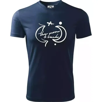 Pánské tričko The moon and back - Pánské triko Fantasy sportovní (dresovina) - 3XL ( Námořní modrá (velmi tmavá - téměř černá) )