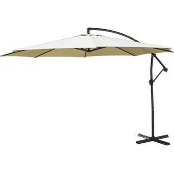 Slunečník Slunečník s boční nohou včetně podstavce, béžový, kulatý, 3,5 m