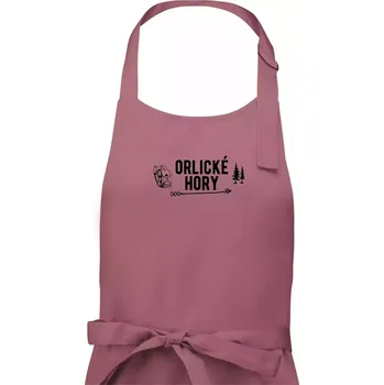 Kuchyňská zástěra Orlické hory nápis - Pánská zástěra na vaření - Univerzální velikost ( Starorůžová )