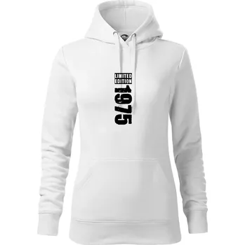 Dámská mikina Limited edition 1975 pruh - Mikina dámská Cape s kapucí - 2XL ( Bílá )
