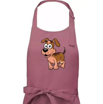 Kuchyňská zástěra Parové triko - Pes a kost - Pánská zástěra na vaření - Univerzální velikost ( Starorůžová )