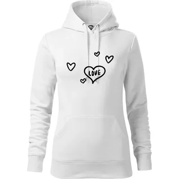 Dámská mikina Love Kluk - Holka - Mikina dámská Cape s kapucí - XS ( Bílá )