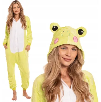 Dámské pyžamo Dámské pyžamo kombinéza Kigurumi Onesie kostým Žába zelená 155-165 cm M