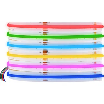 LED osvětlení LED COB RGB pásek 24V, 5 metrů, 840 LED/m, NEON, VYSOKÁ SVÍTIVOST, IP20