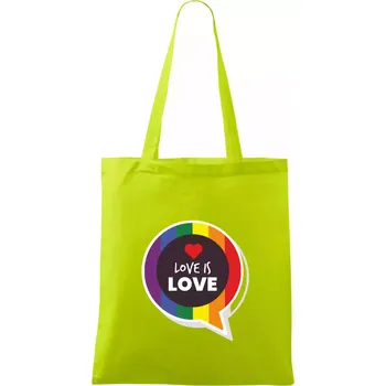 Love is love bublina - Taška bavlněná - 42 x 38 cm ( Limetková )