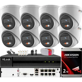 Bezpečnostní kamera Sada monitoringu 8 IP kamer 4MPx ColorVu Hybrid Light IR30m Hikvision 2TB